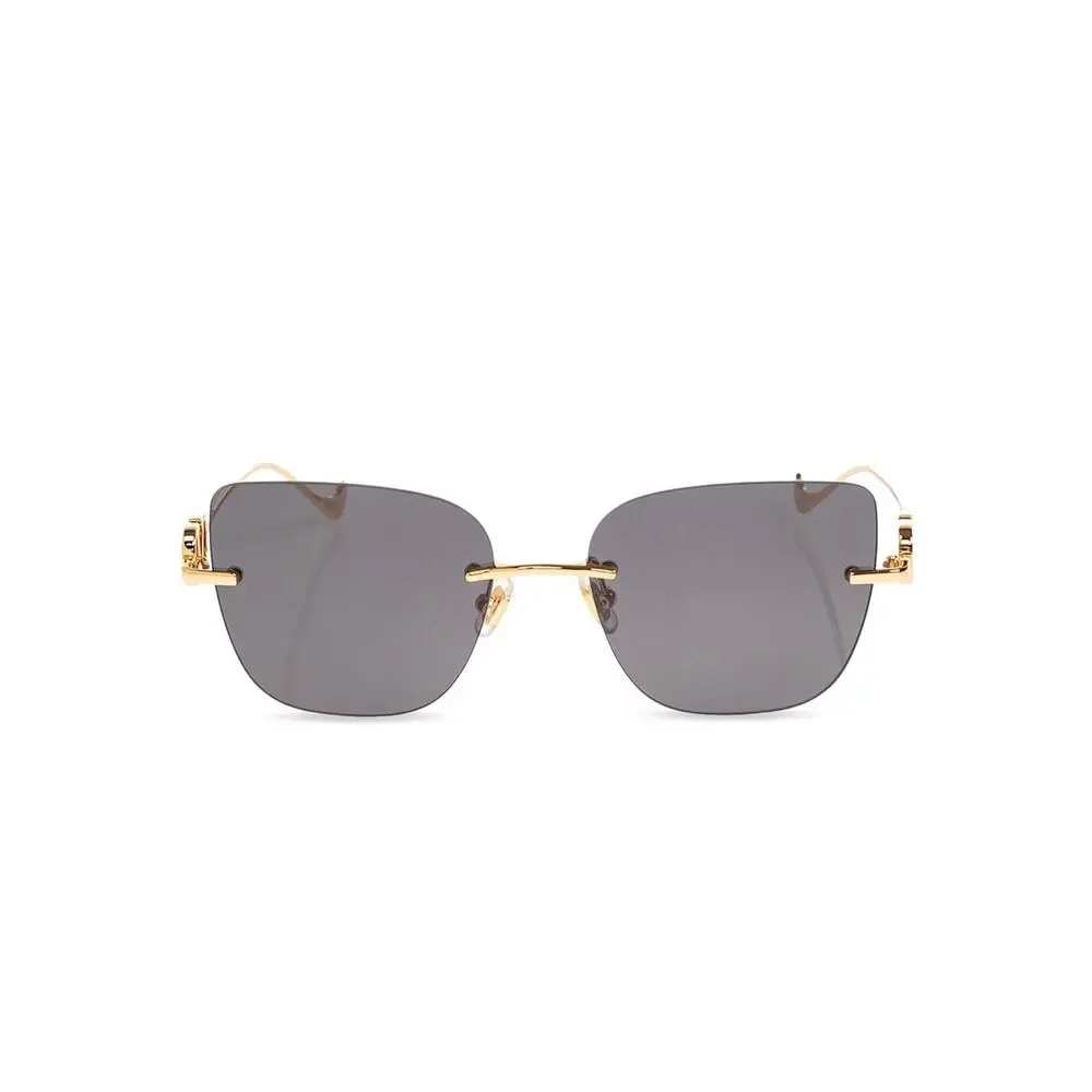 New Valentino VG0033S 001 Gold Sunglasses Grey Lenses Authentic